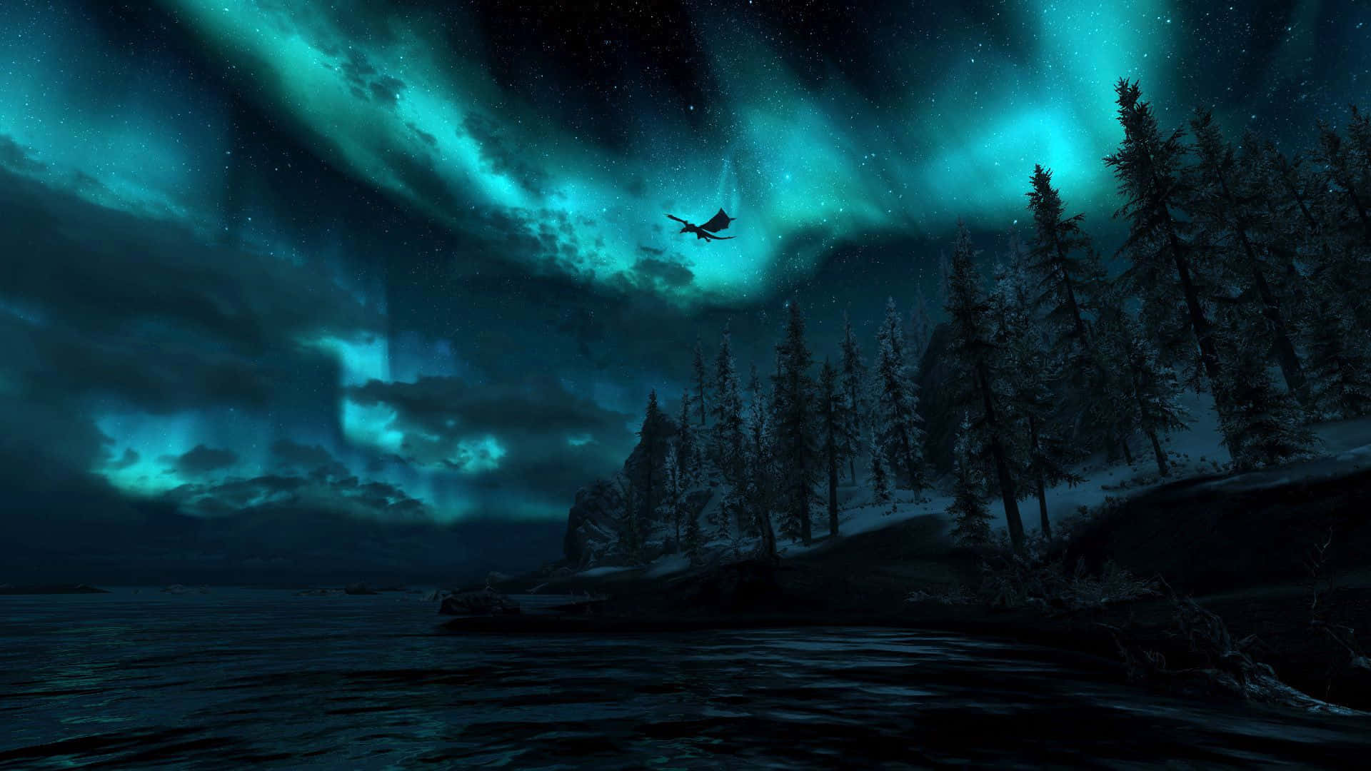 Download Breathtaking view of Skyrim landscape during twilight