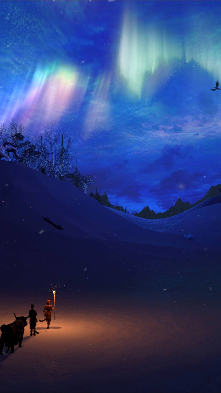 Download Skyrim iPhone Night Travelers Wallpaper