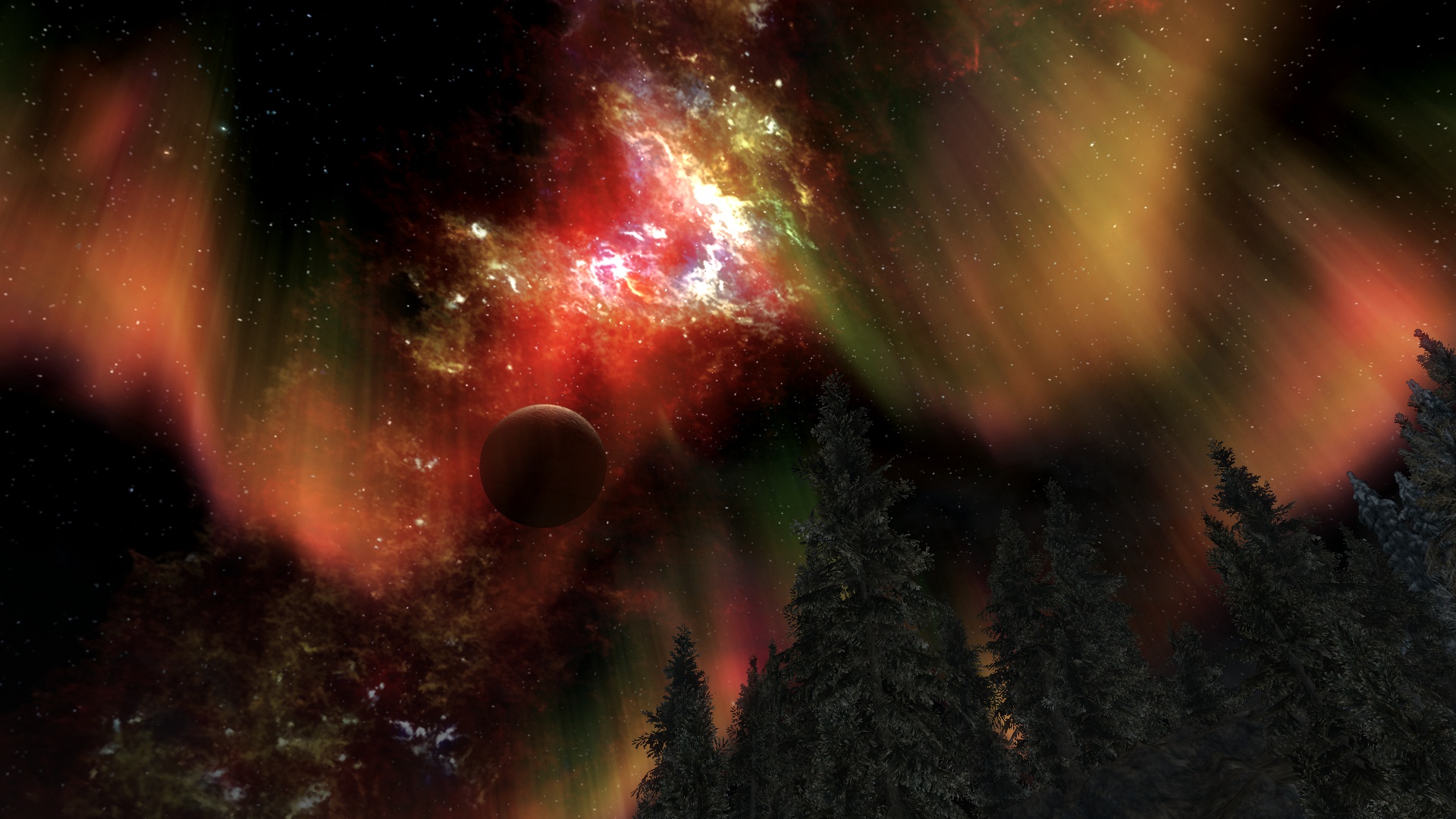 Wallpaper the sky, night, Skyrim for mobile and desktop, section игры, resolution 1920x1080