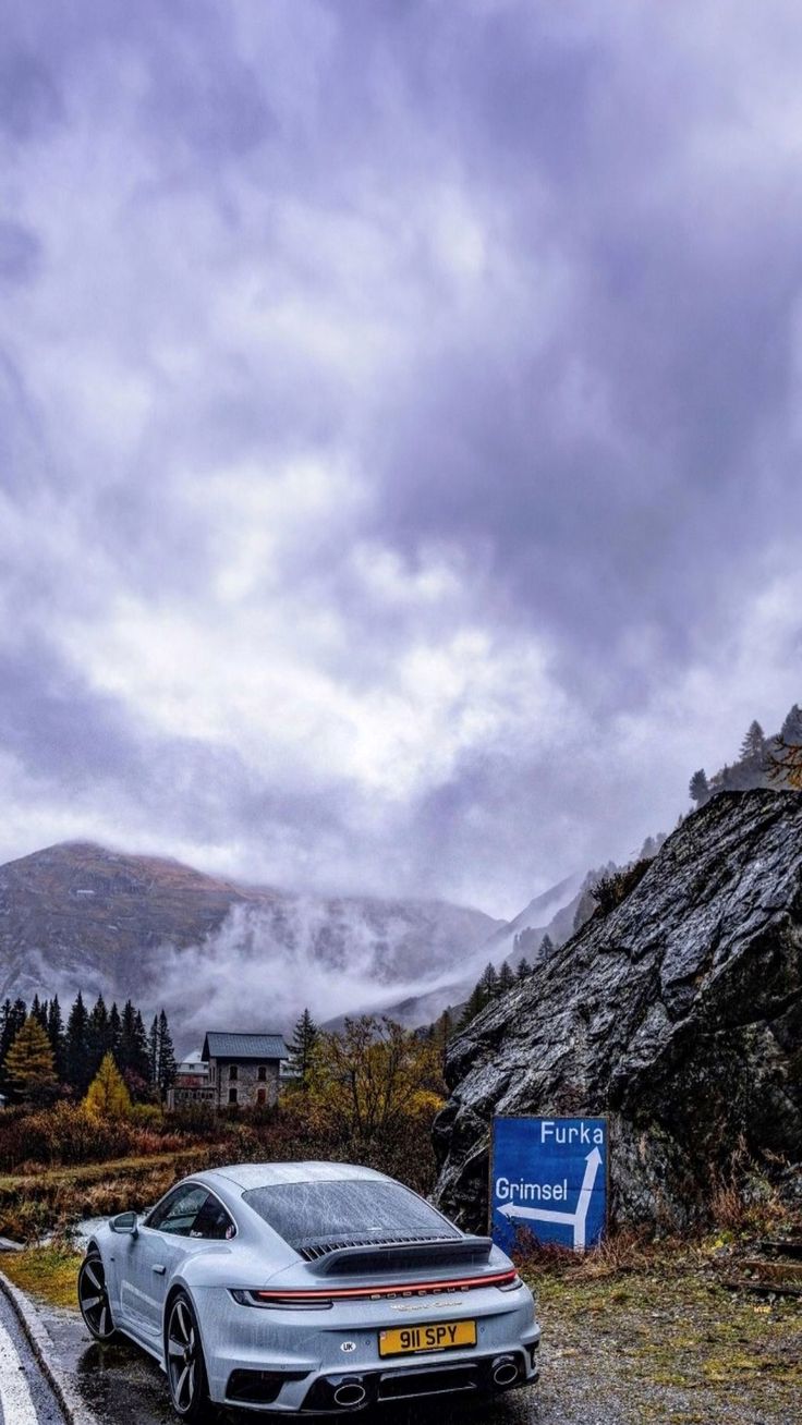 Wallpaper porsche 911, porsche, car, white, mountains, forest, clouds, nature, AI 4K by ♤CRISTIAN♧¿. Download wallpaper porsche 911, porsche, car, white, mountains, forest, clouds, nature for free