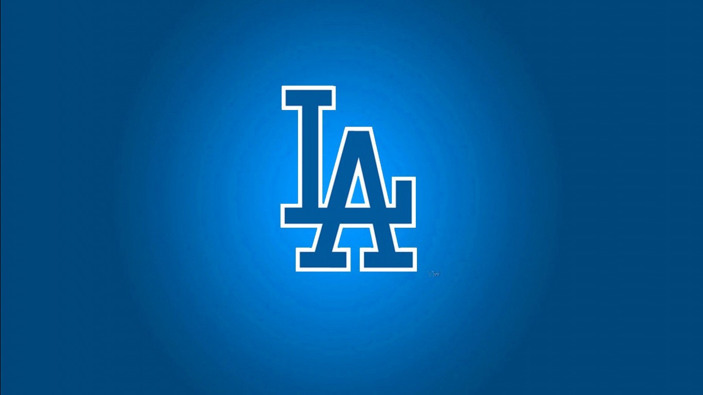 Los Angeles Dodgers Letters LA With Blue Background HD Dodgers Wallpaper
