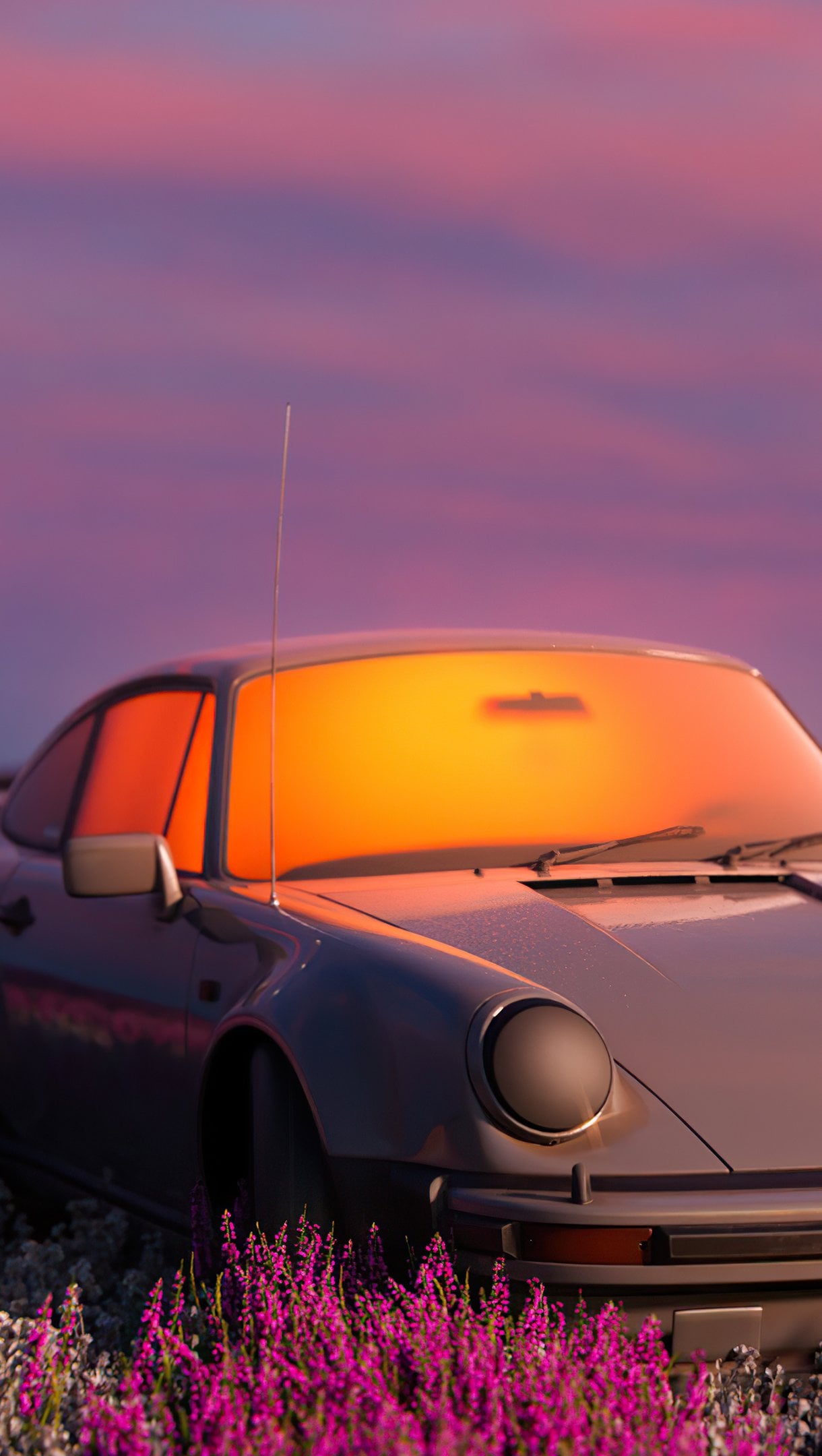 Porsche in nature Digital Art Aesthetic Wallpaper 4k for iPhone and Mobile Phone