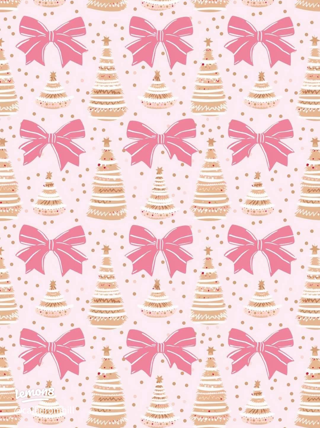 Add a Festive Touch: Christmas Wallpaper with Bows