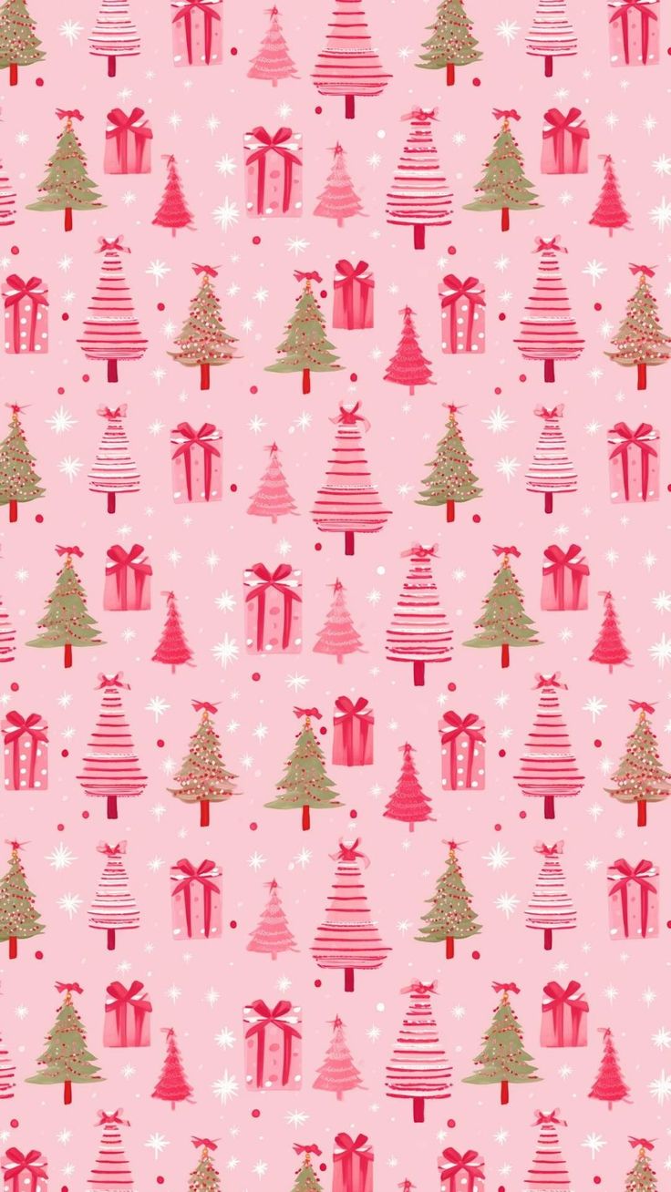 Pink Preppy Christmas Wallpaper