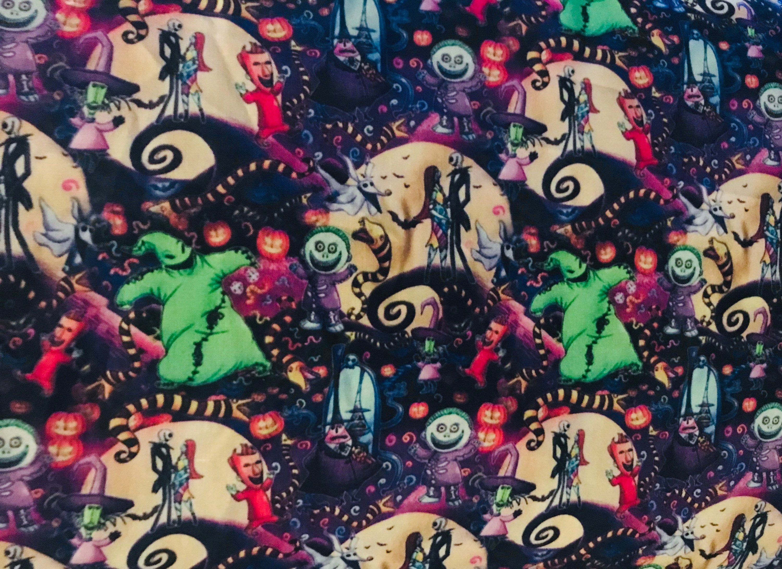Wide Nightmare Before Christmas Poly Cotton Blend Fabric