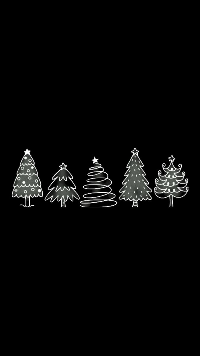 Christmas Phone Wallpaper with Cute Trees