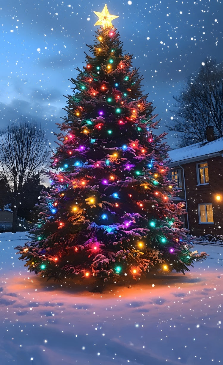 Christmas Tree Sweep Sparkling Lights Backdrop BRP10 559