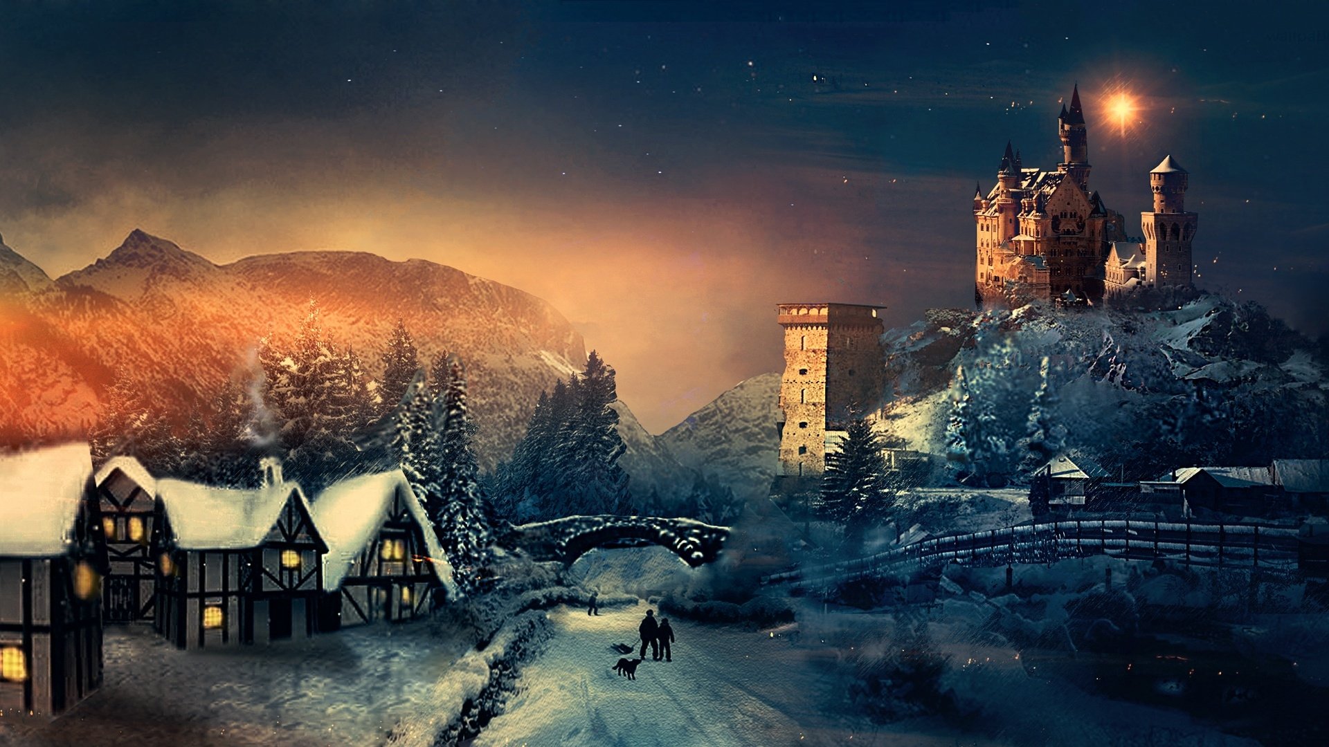 Magical Christmas Wonderland HD Wallpaper