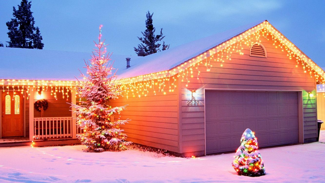 Wallpaper Christmas Lights, Christmas Day, Christmas Tree, Home, Winter, Background Free Image
