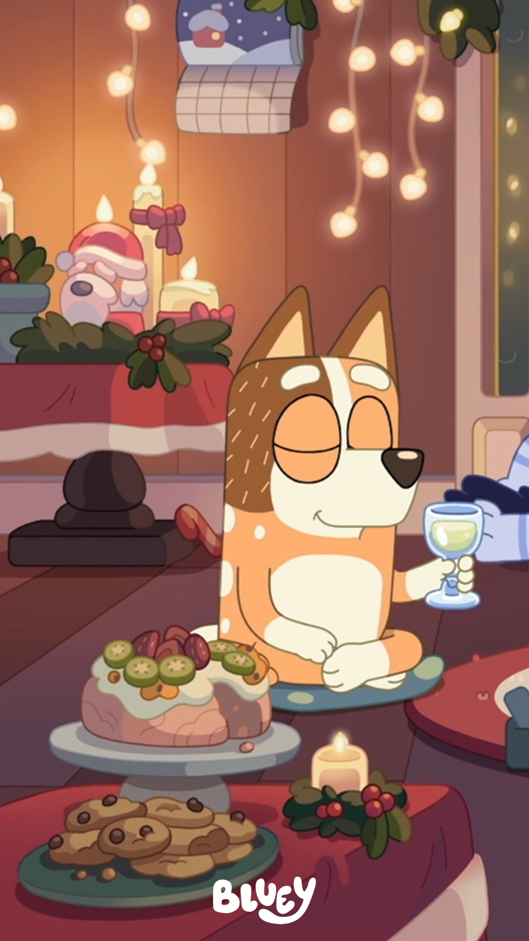 Free Bluey phone wallpaper for Christmas