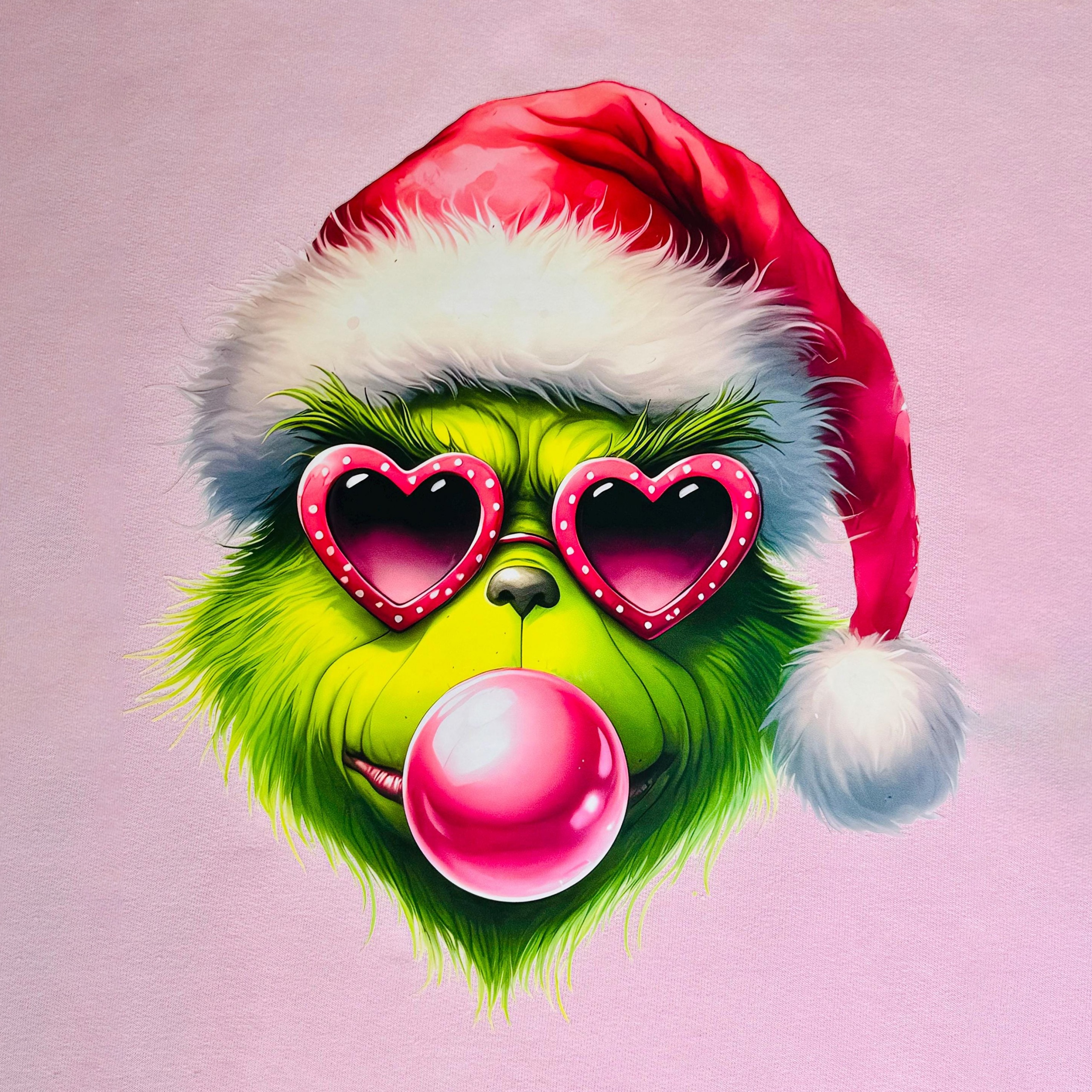 Preppy Grinch Wallpaper 4K, 5K, Pink background, Pastel pink