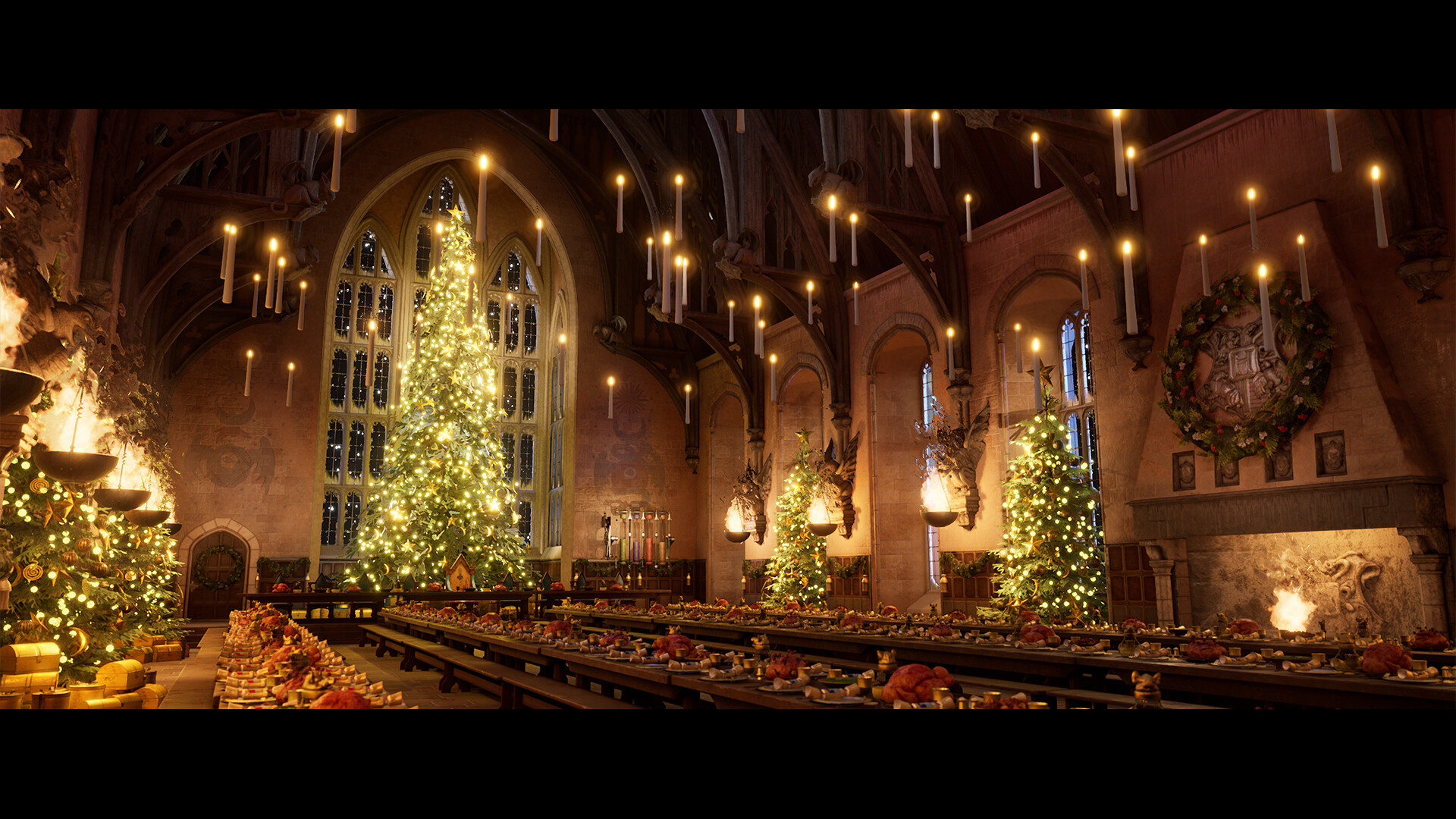 Universal Studios Great Hall Harry Potter Christmas The Great Hall Of Hogwarts