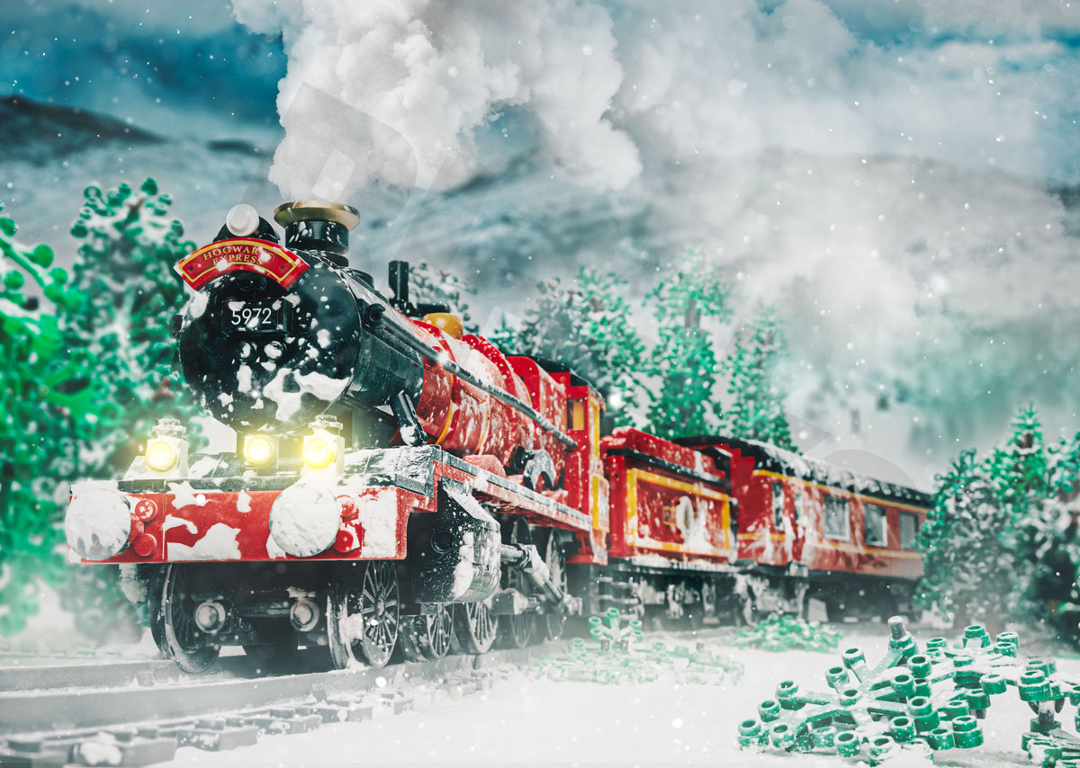 Wallpaper Lego Christmas Scenes LEGO Harry Potter Hogwarts Express In The Snow