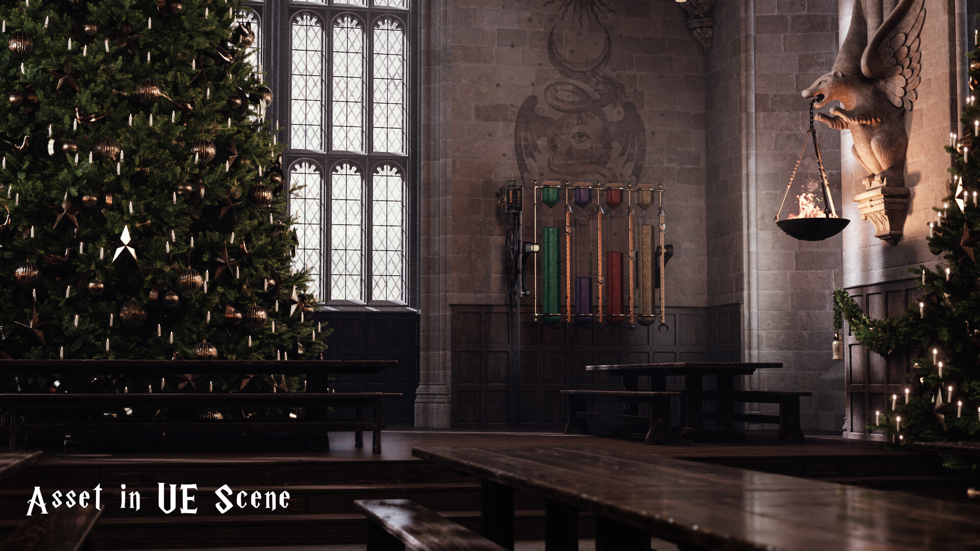 Wallpaper Great Hall Christmas 3D Printable Snow Globe The Great Hall, Mythic Roll Ornament By