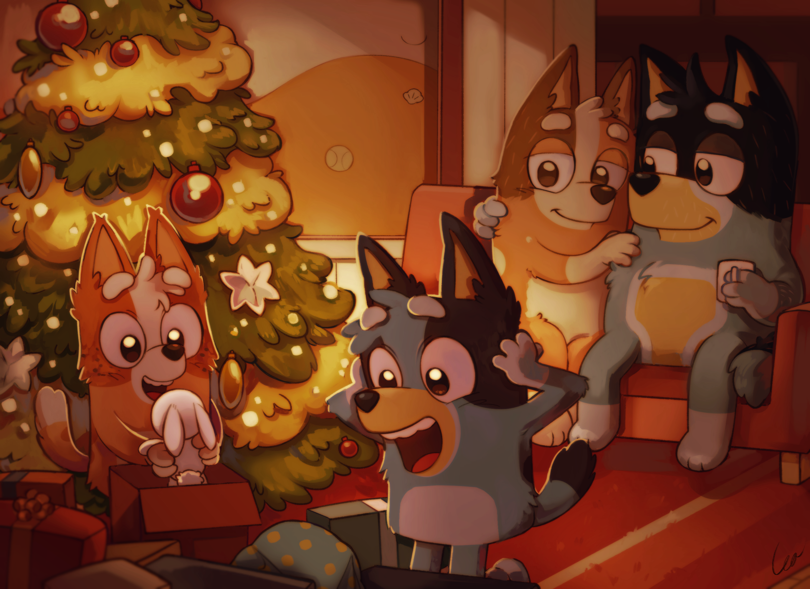 a little late, but wanted to post the christmas drawing i did for the discord server!! look at how happy they are!!