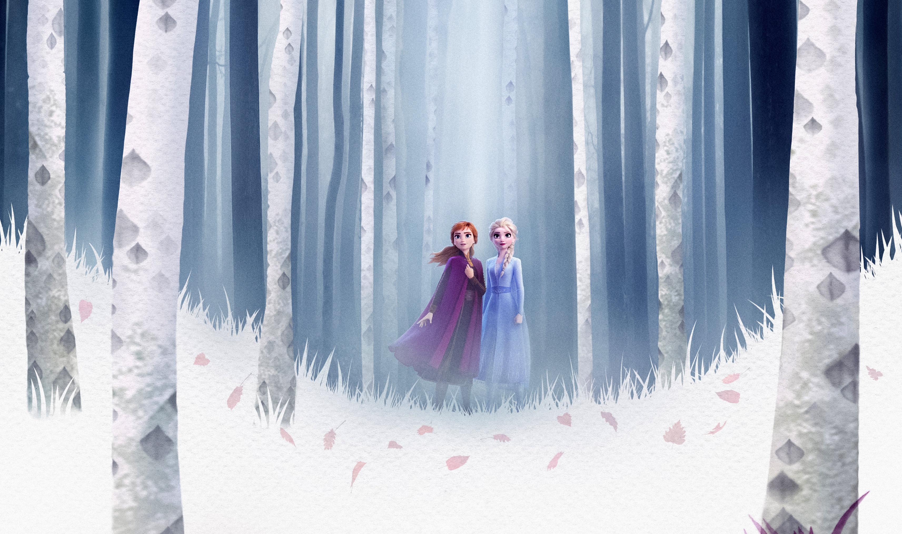 The main character of the cartoon Frozen 2 in the forest Desktop wallpaper 1280x1024