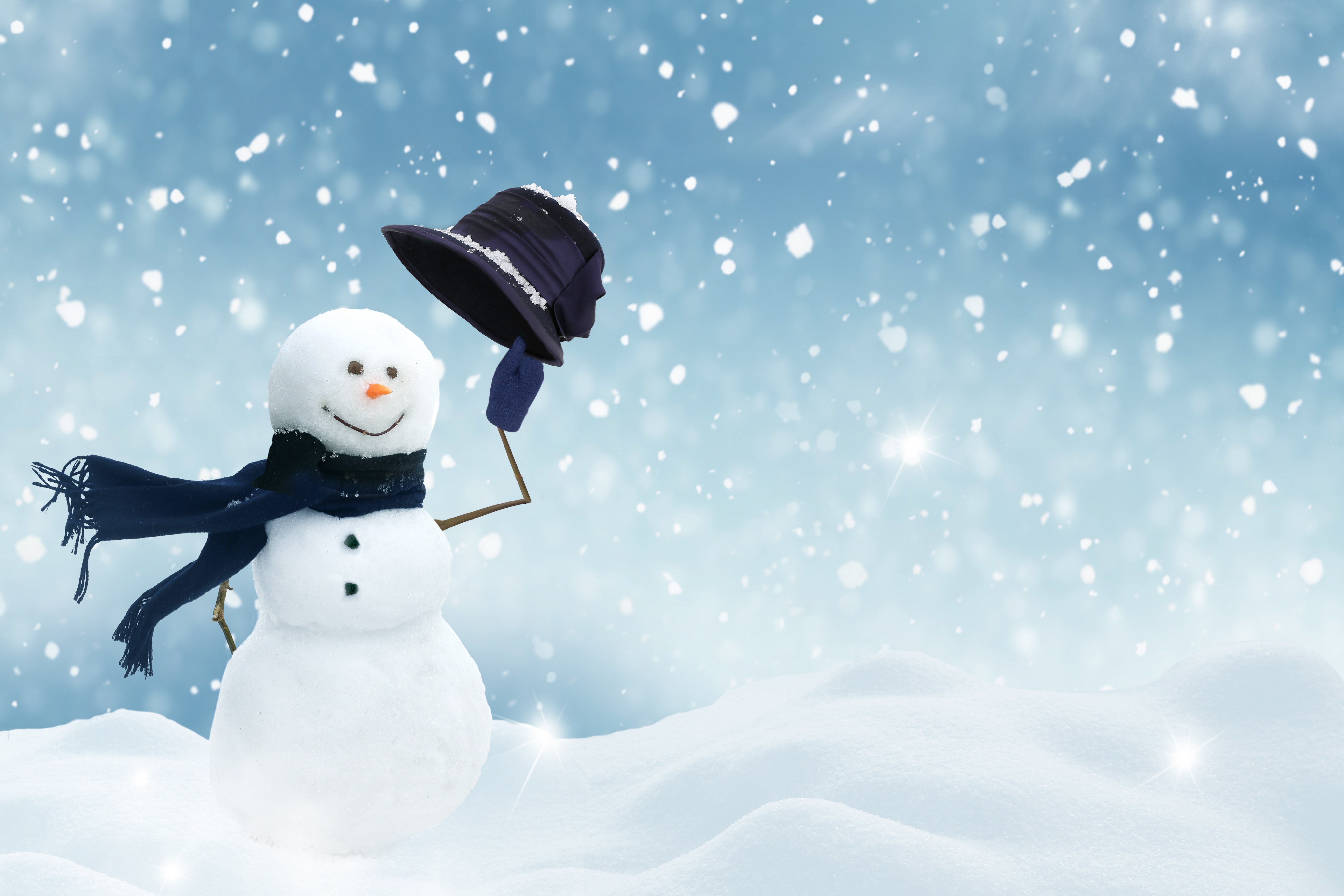 Desktop wallpaper: Snowman, Artistic, Winter 4K free download for PC. 1056687