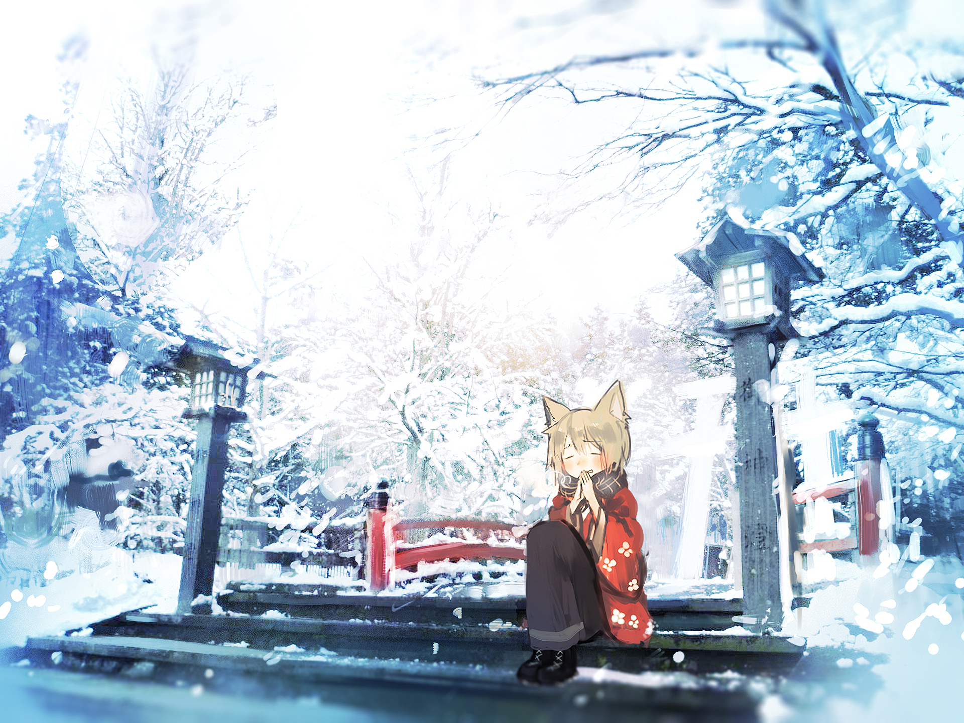 Winter Whisper: Original Anime HD Wallpaper Bliss