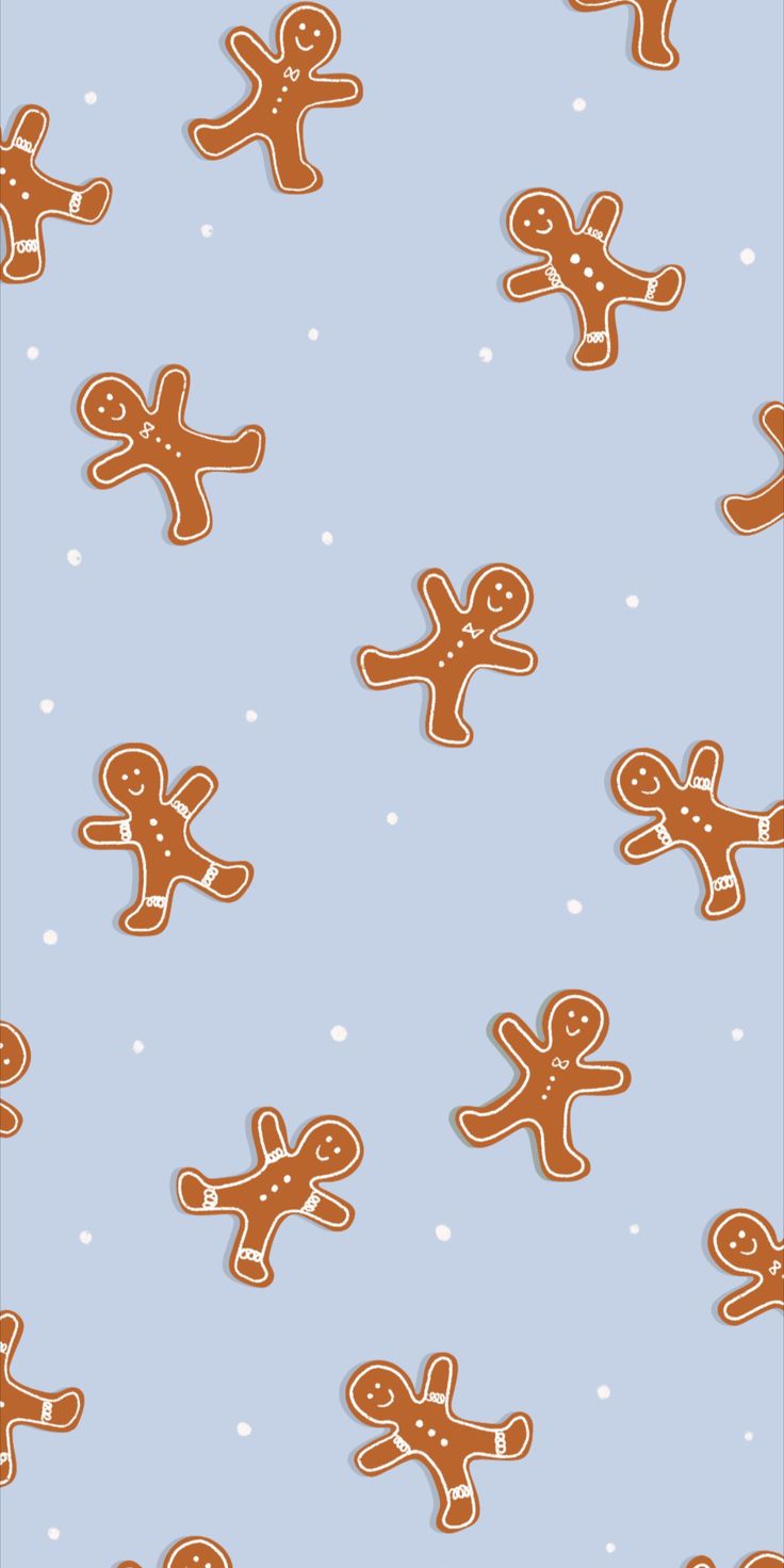 Christmas Wallpaper, Christmas Background, Blue Christmas Wallpaper, Y2K Wallpaper, Gingerbread