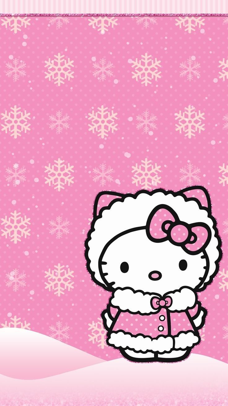 pink hello kitty Christmas wallpaper