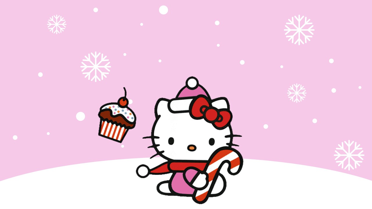 Hello Kitty Christmas Background for PowerPoint and Google Slides
