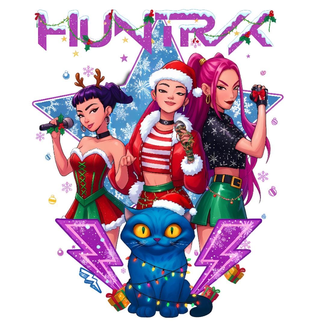 Christmas Edition! K Pop Demon Hunters Inspired Digital Stickers, Kpop Huntrix Christmas PNG, Demon Hunters Christmas Png, Digital Download