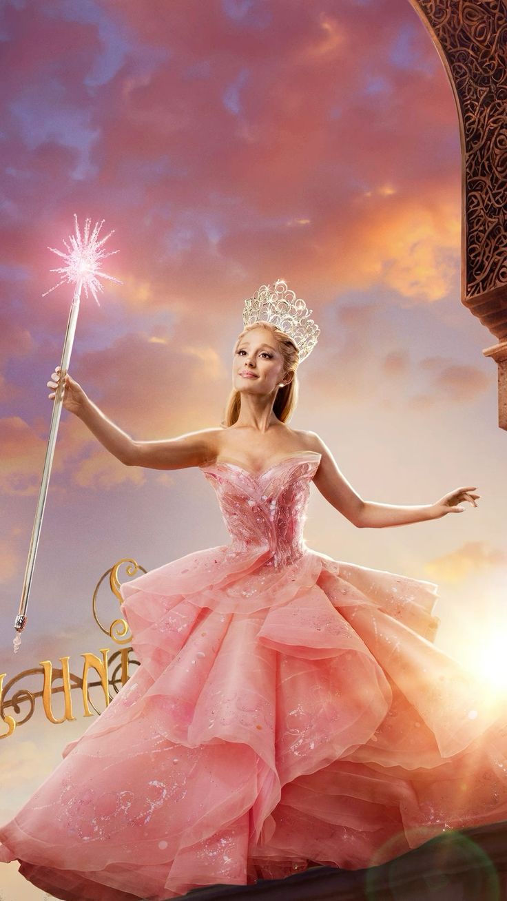 ariana grande in wicked glinda lockscreen wallpaper