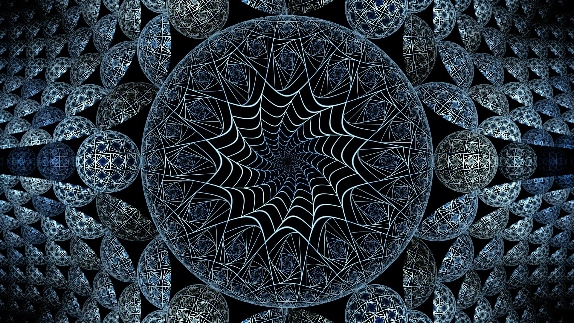 Psychedelic Blue Fractal HD Wallpaper