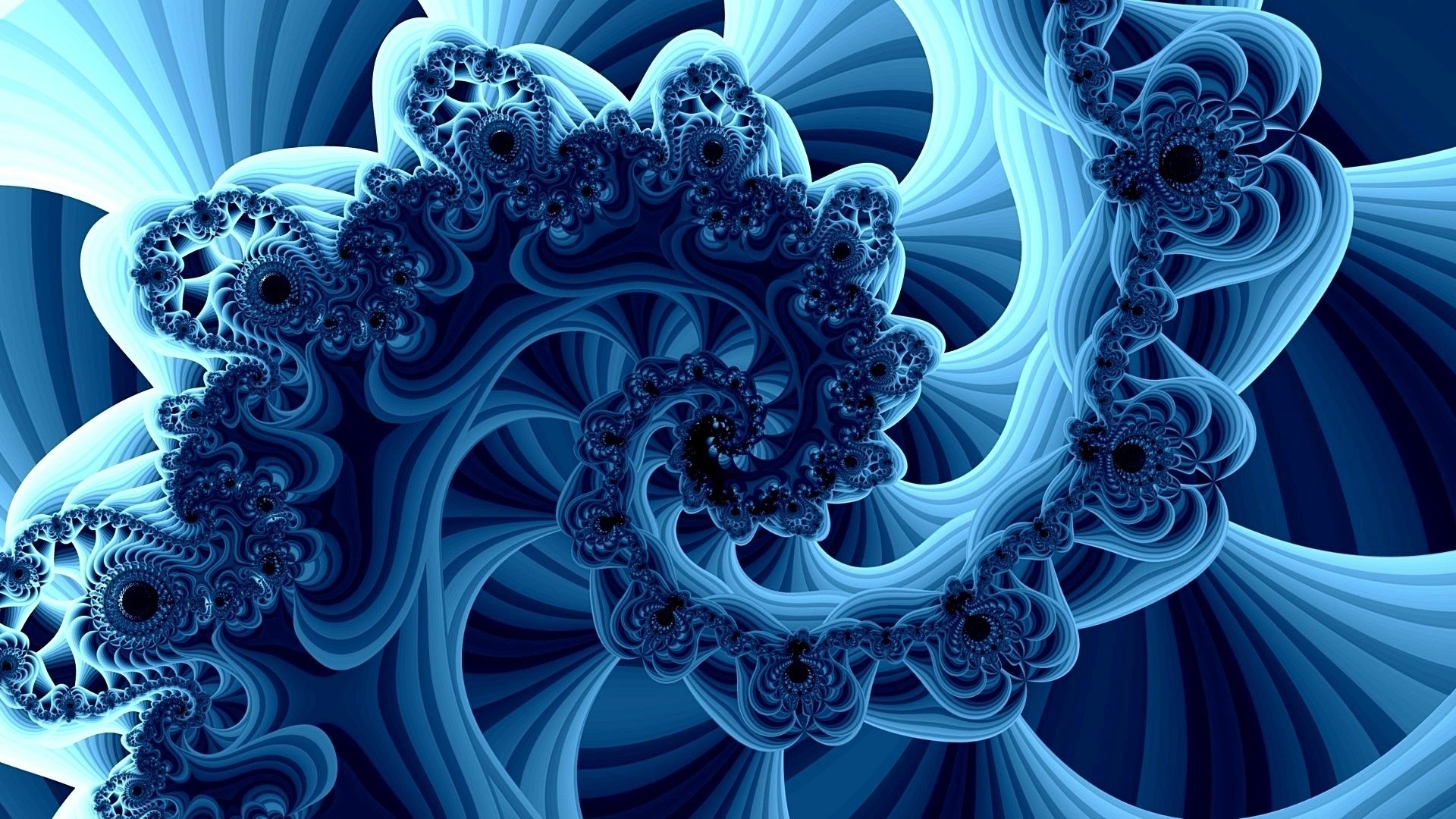 Psychedelic Blue Fractal Design