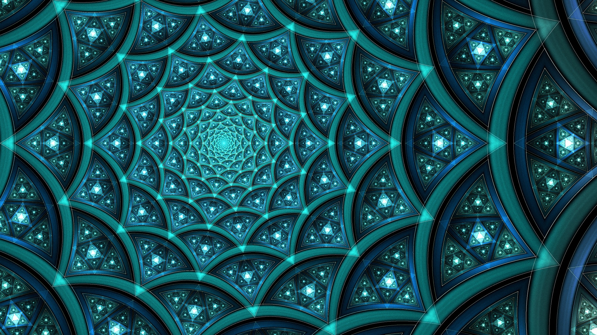 Fractal Wallpaper 4K, Teal abstract, Digital Art