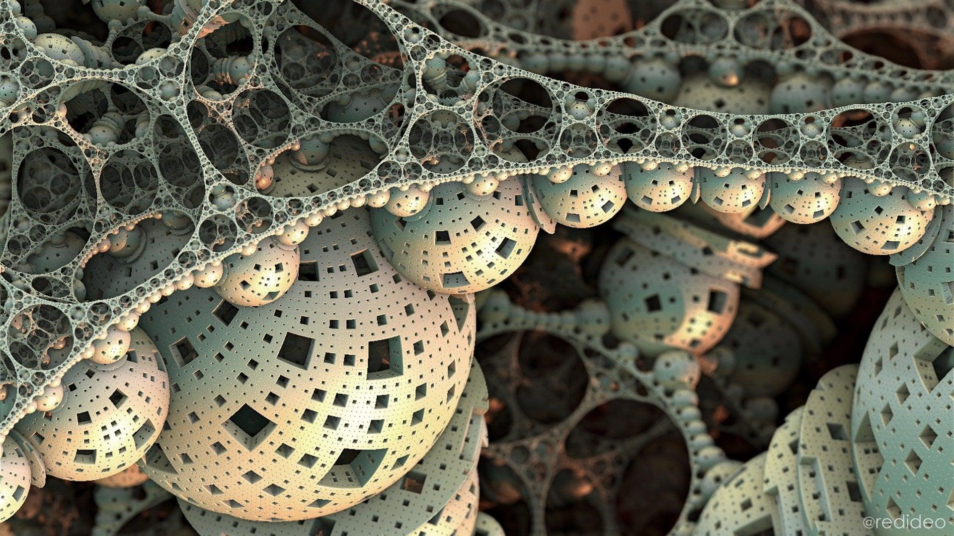 Fractal Art Wallpaper or Background Created in Mandelbulb 3D [OS]