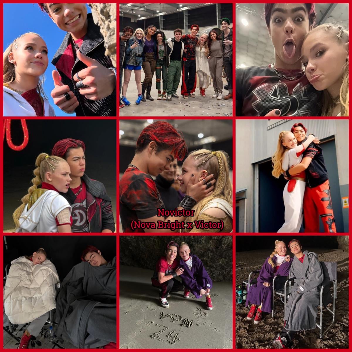 Nova and Victor behind the scenes collage