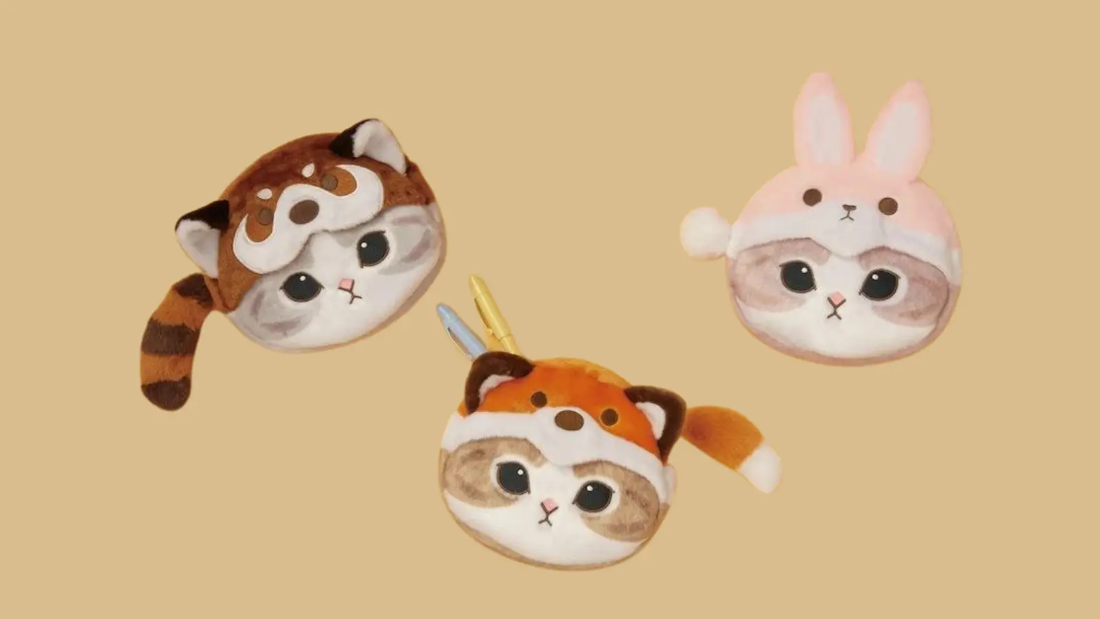 Mofusand】Plush Like Pencil Cases! Raccoon! Fox! Rabbit! Special Tail Parts Included, Rising In Popularity!