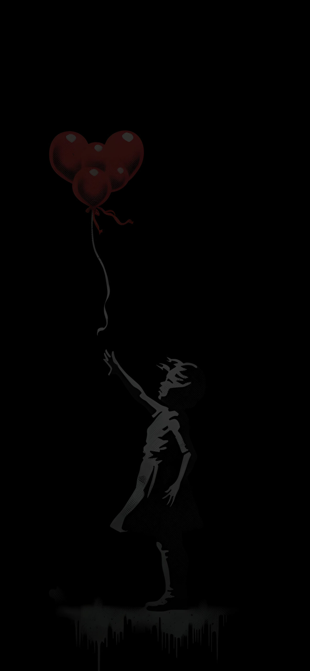Banksy Balloon Girl Black Wallpaper Aesthetic Wallpaper