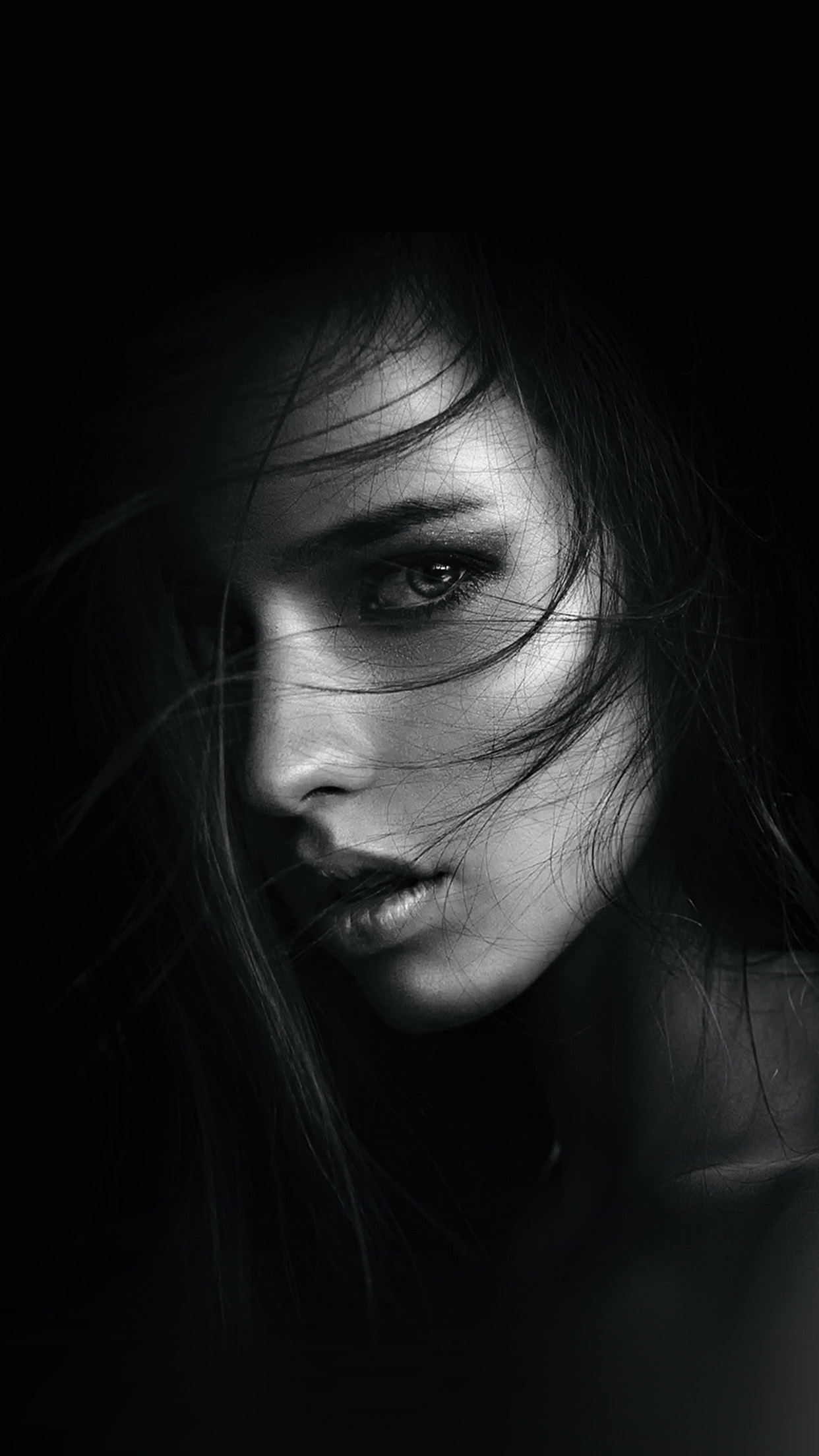 iPhone X wallpaper. dark girl face
