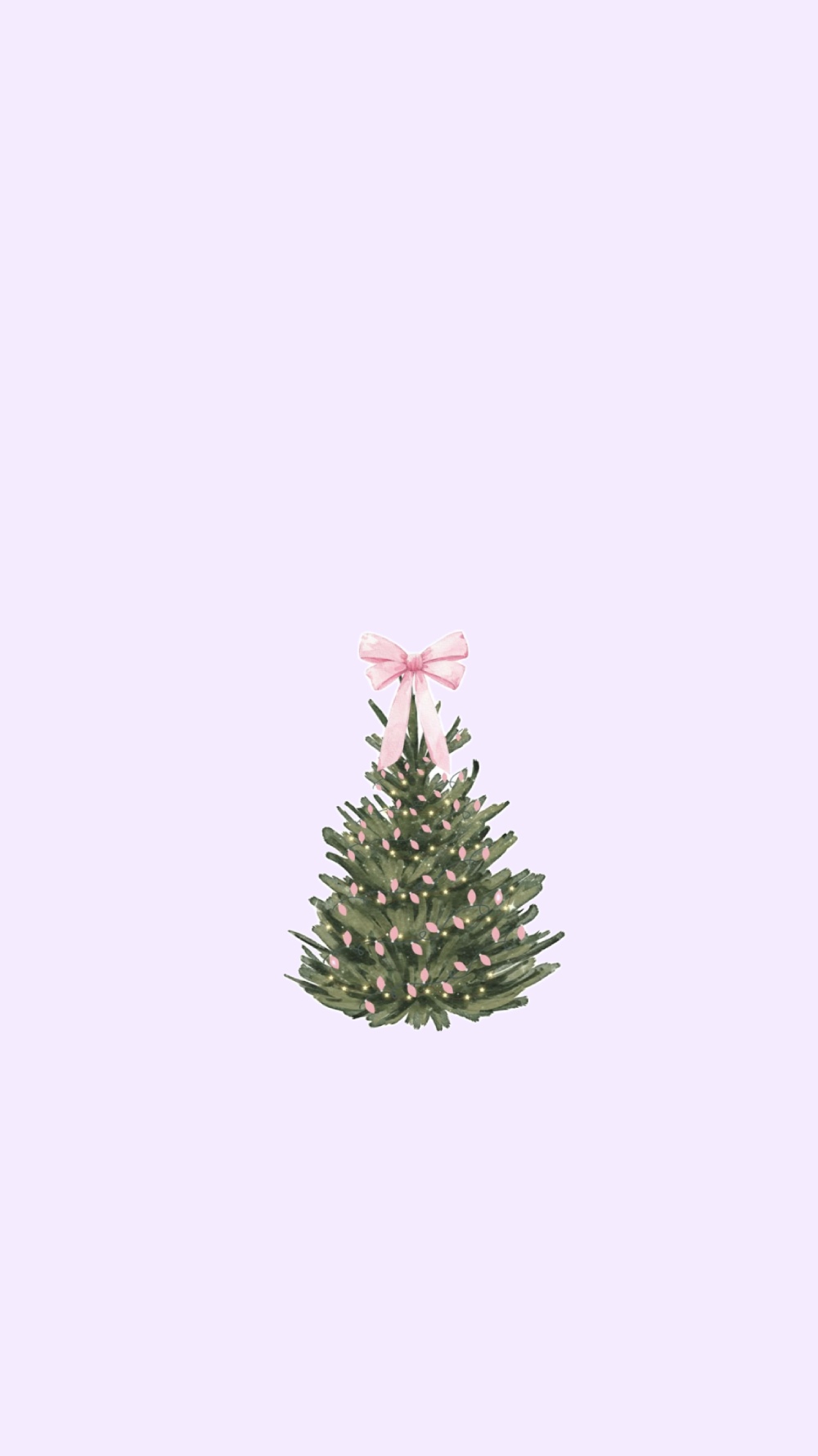 Minimalist Christmas Wallpaper, Pink Bow Christmas Tree