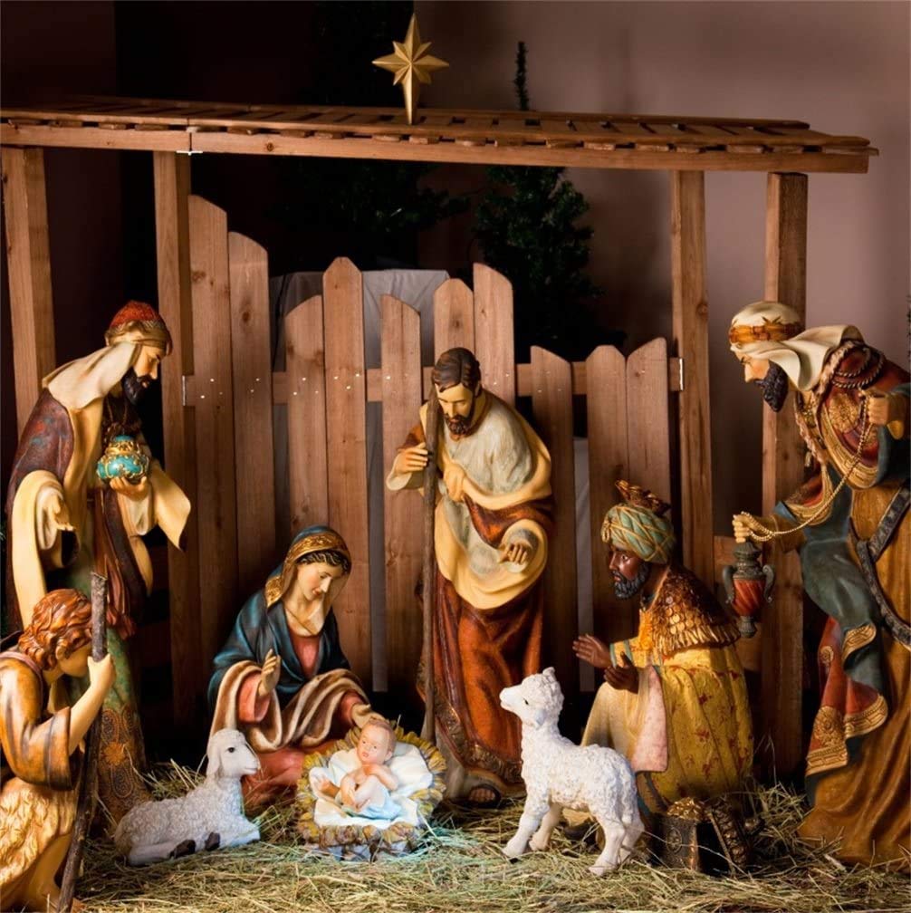 Amazon.com, CSFOTO 6x6ft Full Size Nativity Scene Backdrop Christmas Background for Photography Religion Jesus Christ Baby Shower Decor Newborn Baby Photo Wallpaper