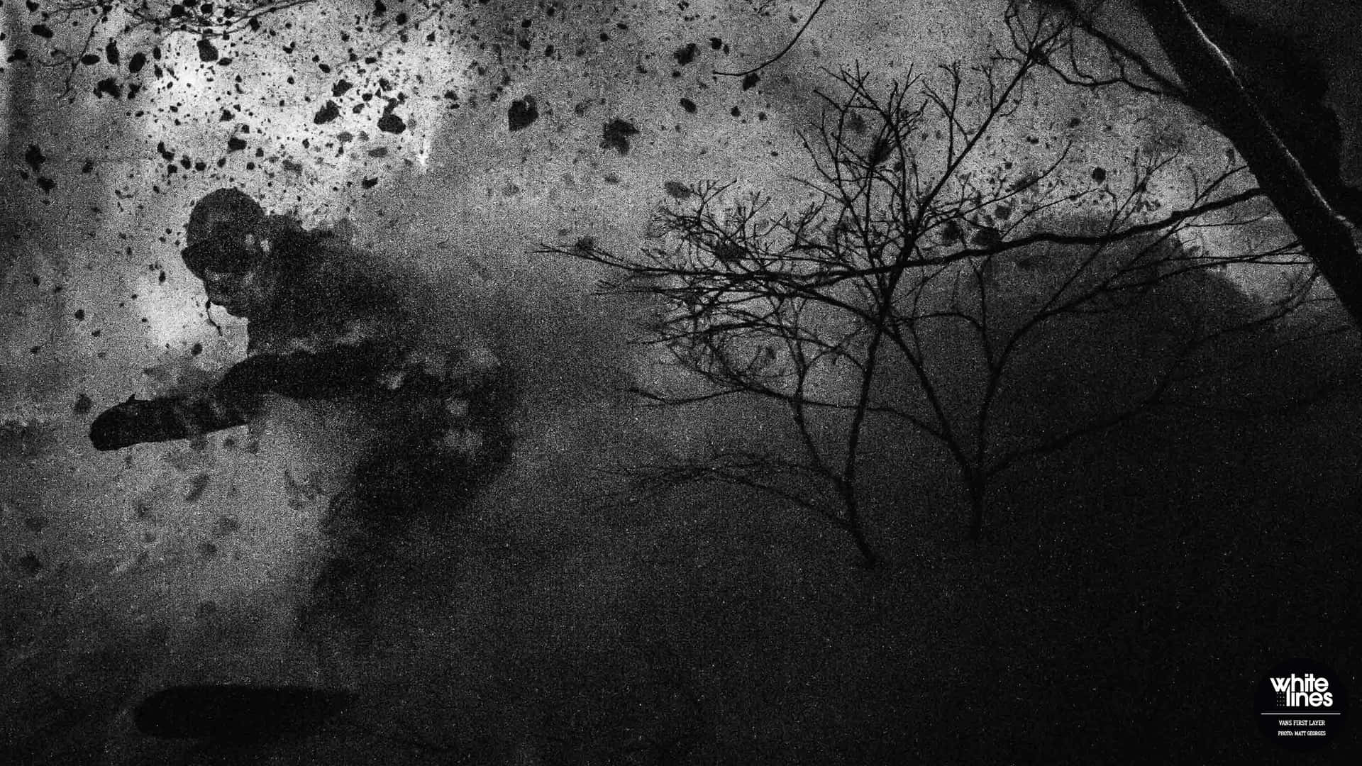 Download Japanese Landscape in Black and White Wallpaper