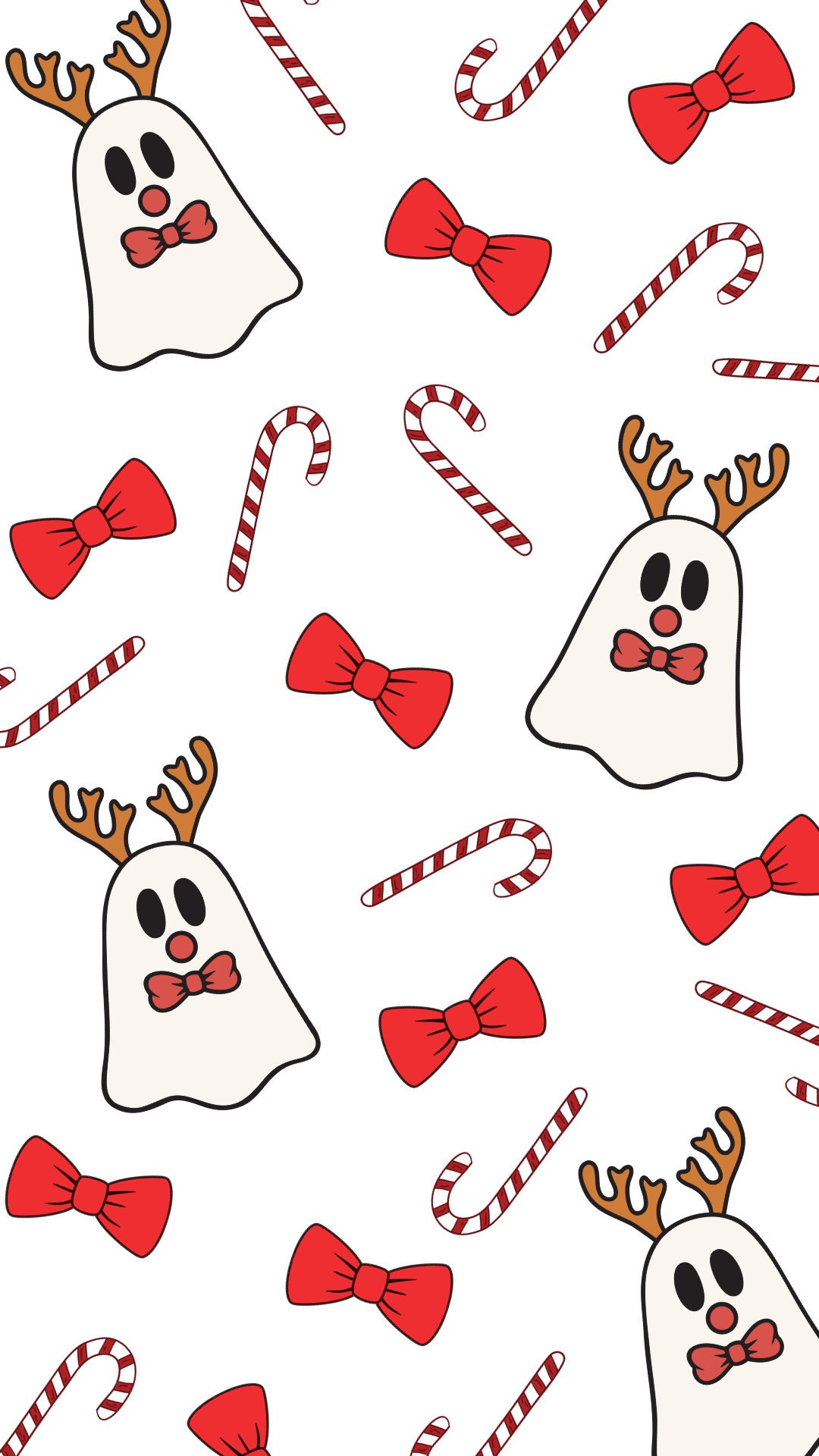 Christmas Ghost iPhone Wallpaper: Spooky Holiday Theme (12 Digital Downloads)