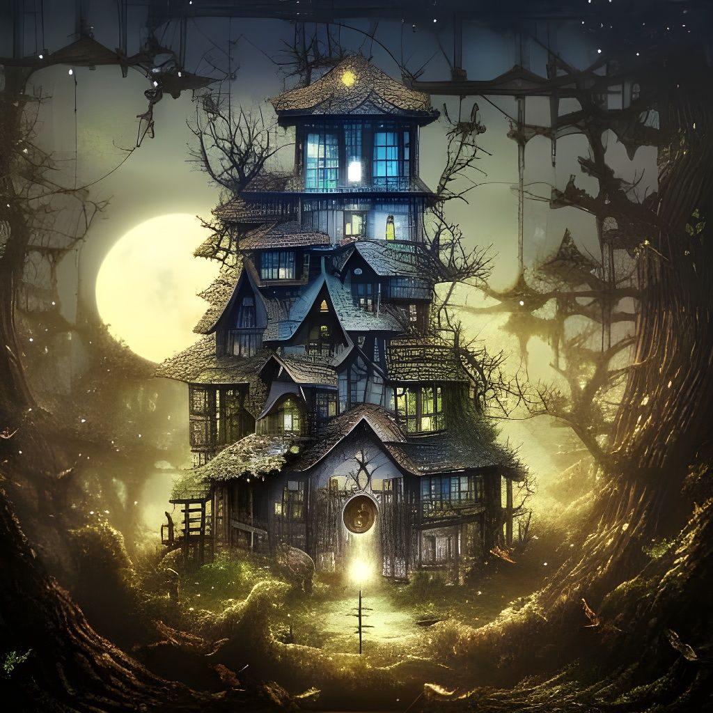 Clockpunk house, with Village with Bri