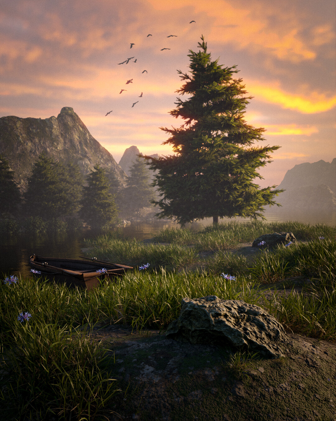 I recreated bob ross painting in blender (3D) Projects Artists Community