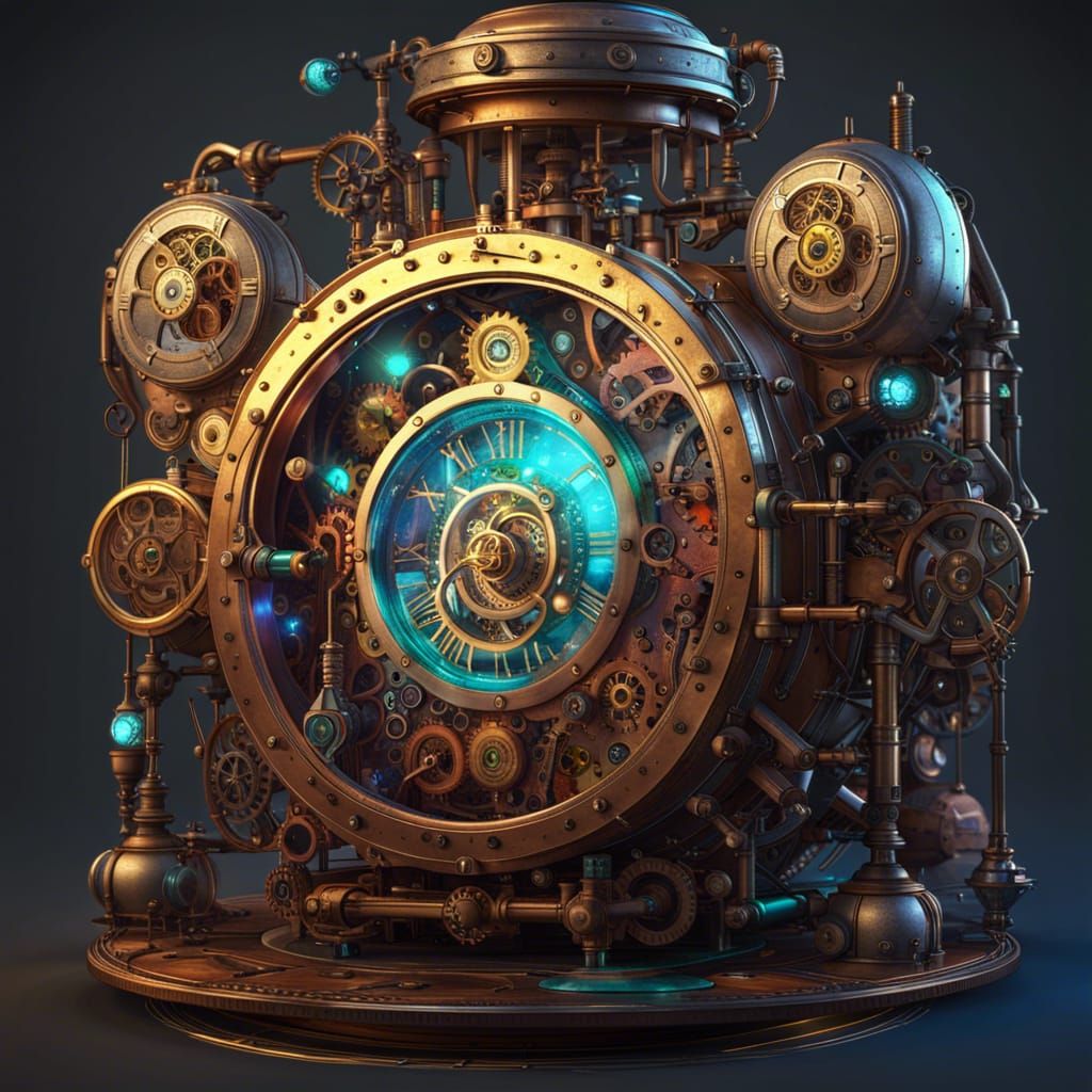 Steampunk Time Machine: Clockpunk Fantasy Concept