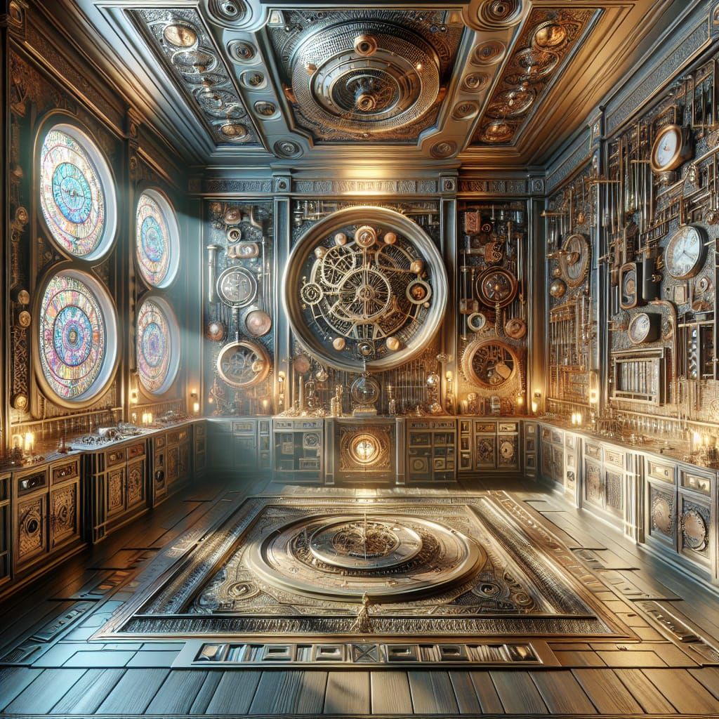 Intriguing Clockpunk Room in Realistic Photography