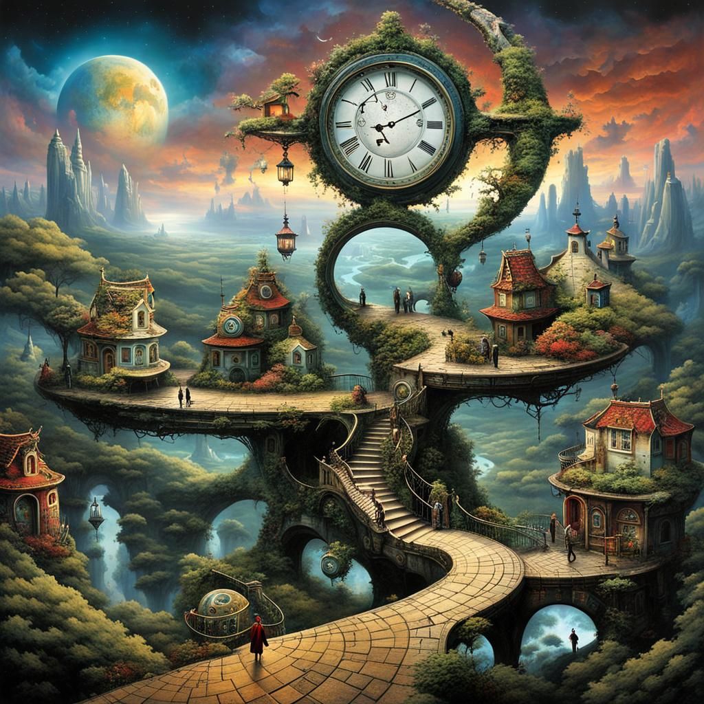 Otherworldly clockpunk village Stargate: Surreal