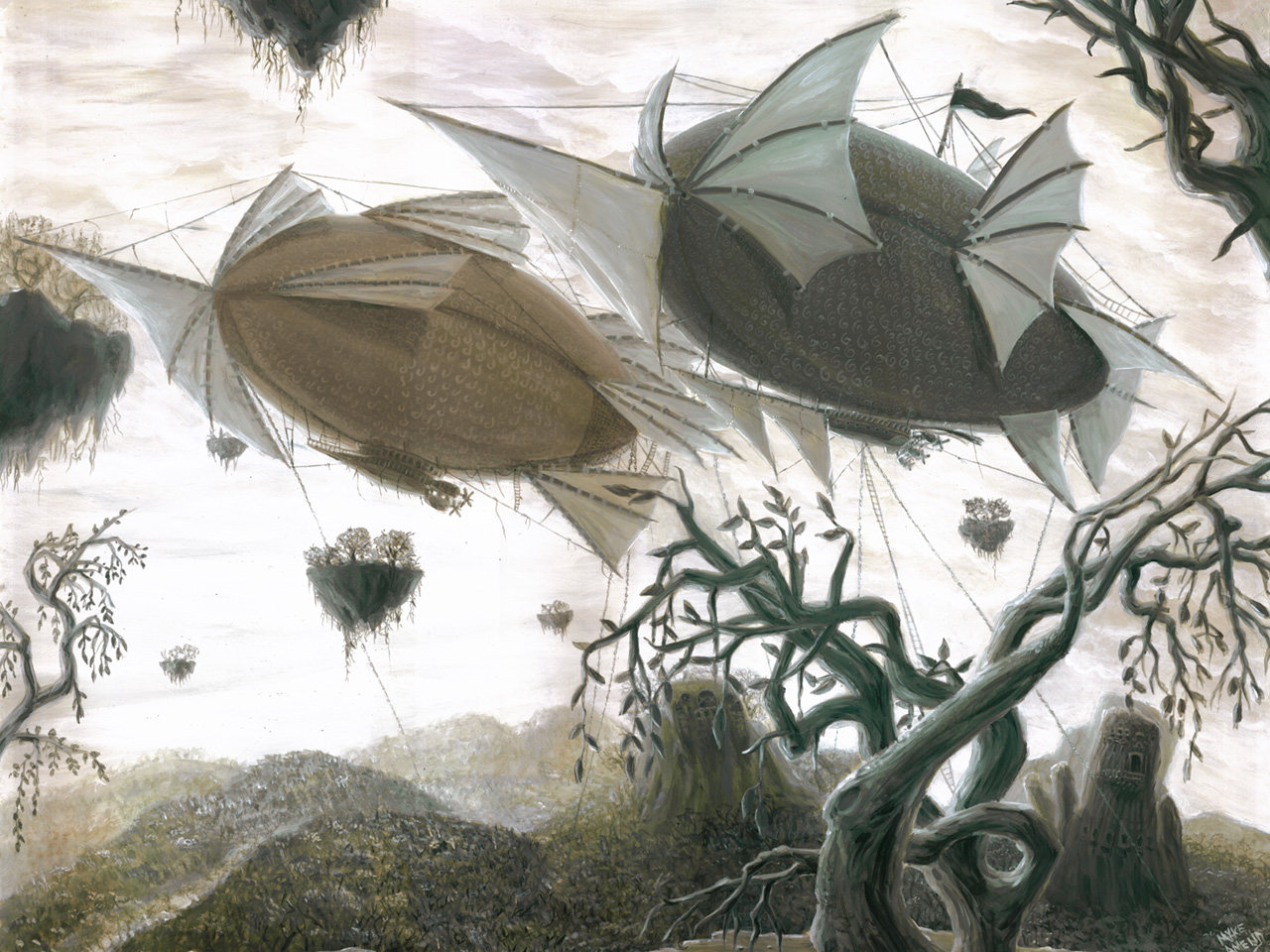 Steampunk Desktop Wallpaper. SteamPunk Art, Fantasy Paintings and Pop Surrealism Illustration