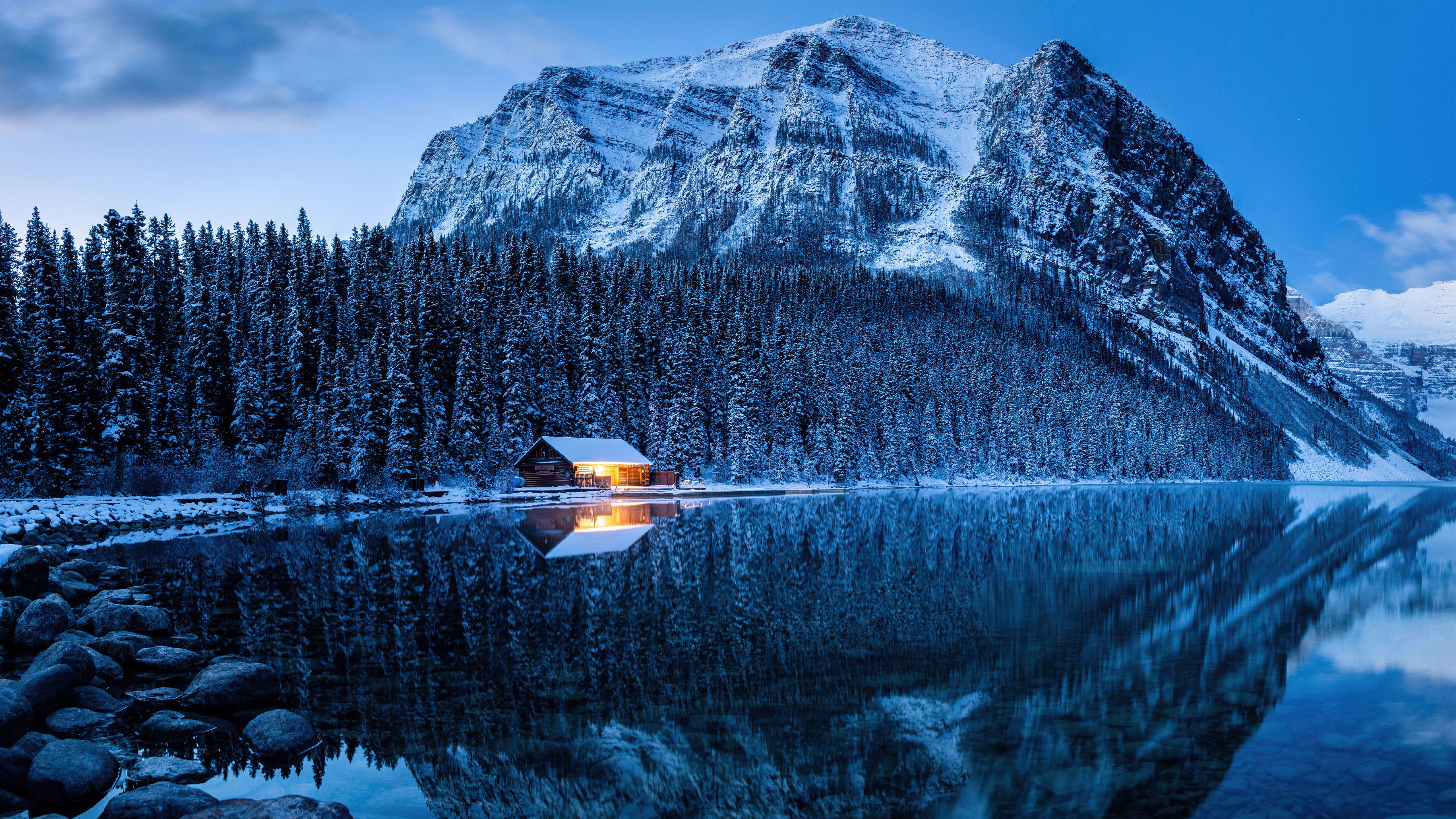Winter Scene On The Lake Louise 5k Wallpaper, HD Nature Wallpaper, 4k Wallpaper, Image, Background, Photos and Picture