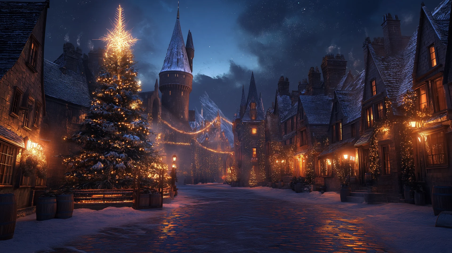 Winter Festival at Hogwarts cutout image in PNG and PSD formats