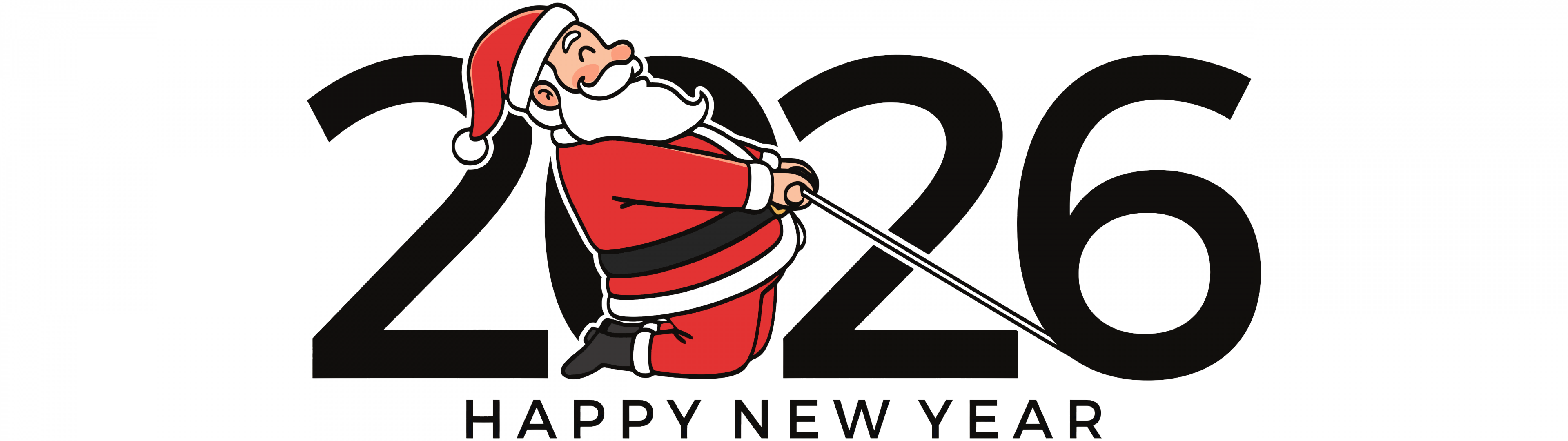 2026 New Year Wallpaper 4K, Santa Claus, White background, 5K
