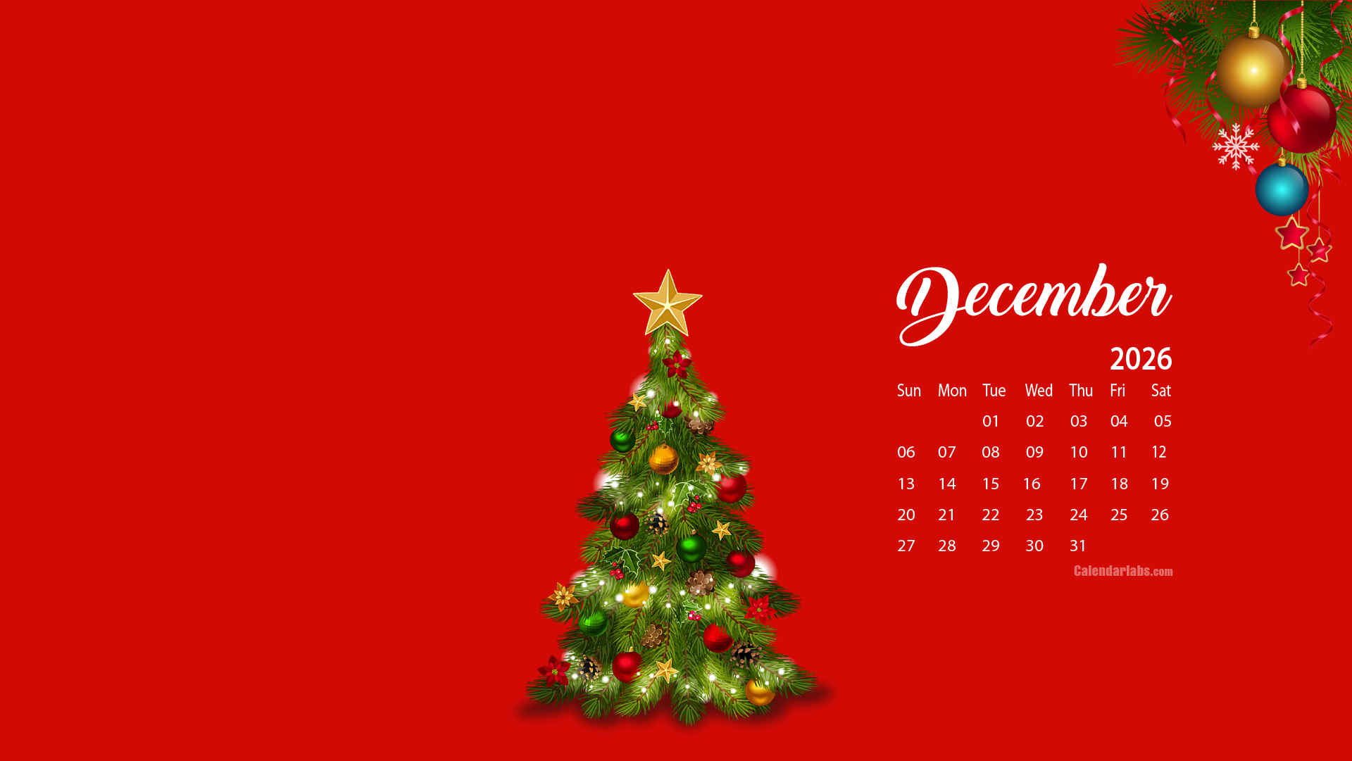 December 2026 Desktop Wallpaper Calendar