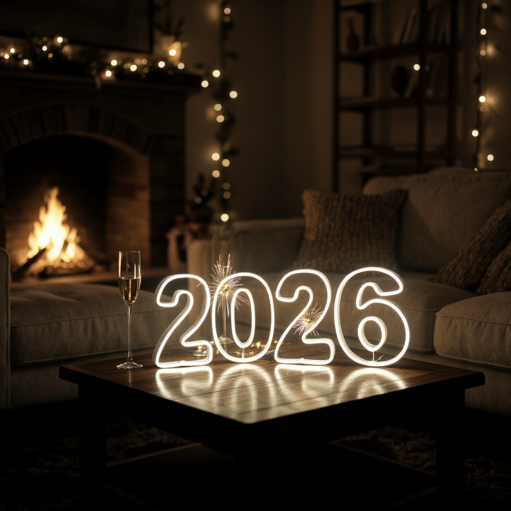 Led Neon 2026 para Festa Feliz Ano Novo Médio
